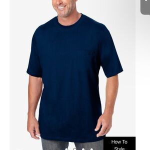 KingSize Men's Navy Blue Pocket T-Shirt. New in package. 4XLT